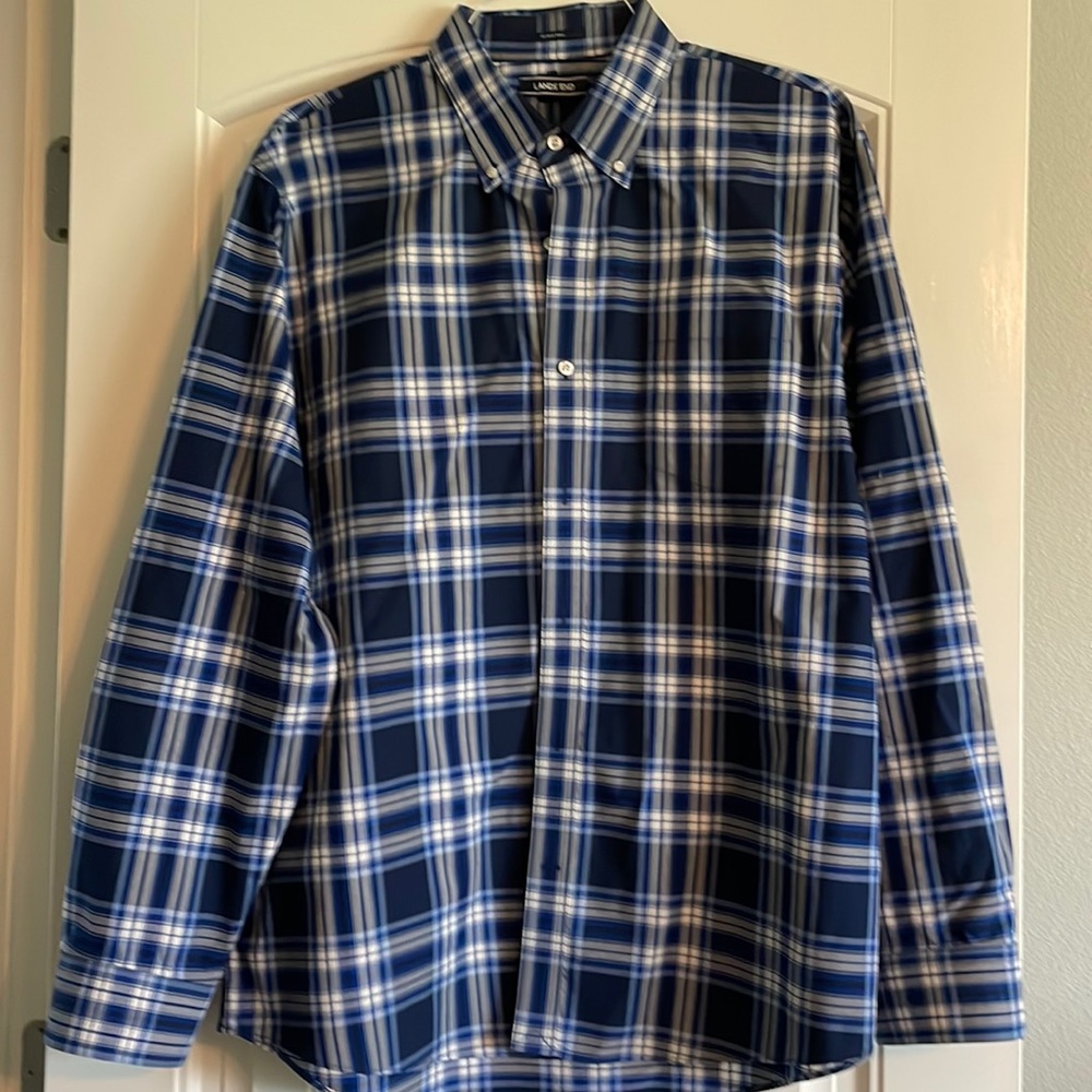 Lands’ End No Iron Twill Traditional Fit XL 17-17.5
